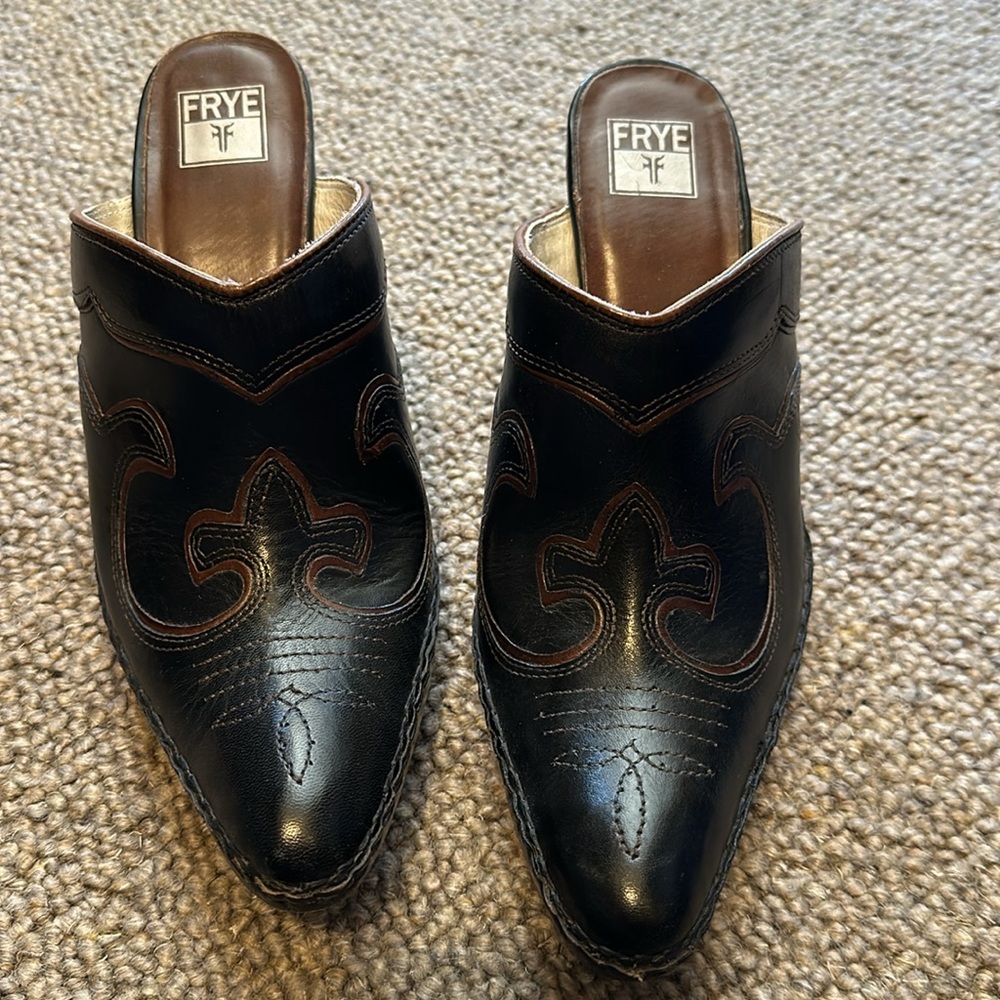 Frye western mules